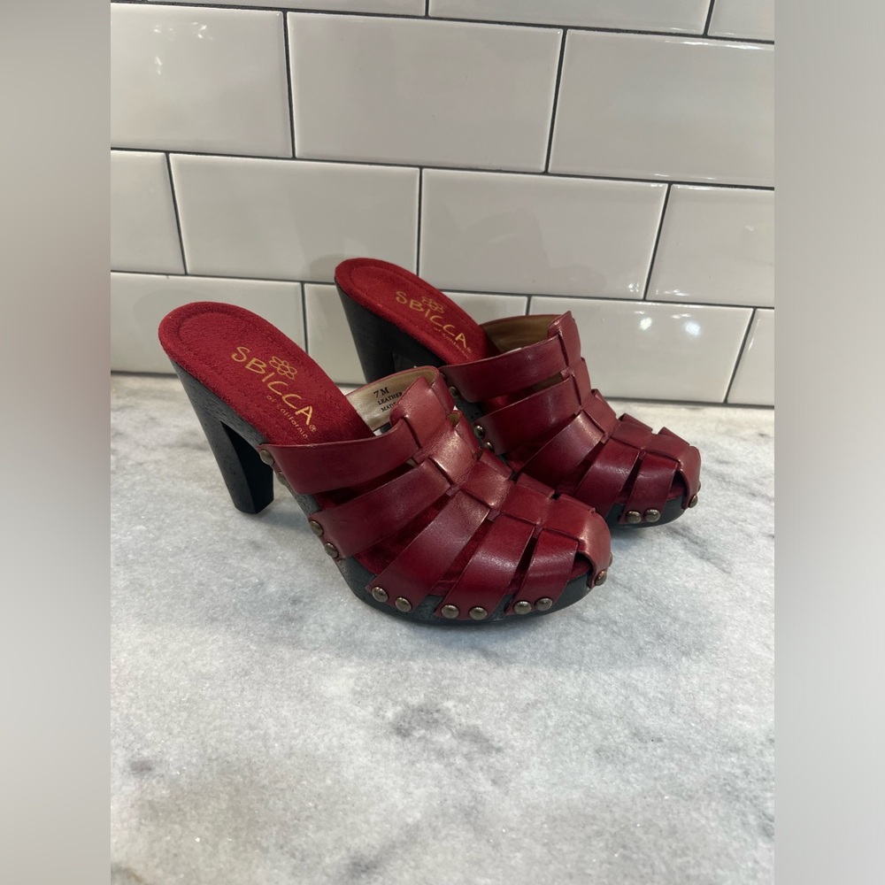 Sbicca of California Red Sandals Heels Size